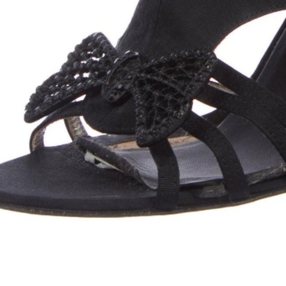 CHANEL Sandals Black Cage Wedges - Picture 4 of 7